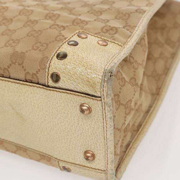 GUCCI GG Canvas Tote Bag Beige Gold - Picture 12 of 16